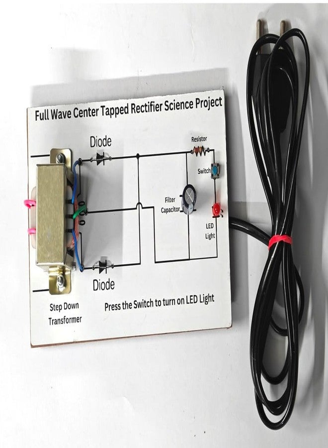 ESPtronics مجموعة أدوات تجريبية لمشروع علمي استقصائي من ESPTRONICS، تتضمن نموذجًا عمليًا لمقوم الموجة الكاملة ذي نقطة مركزية، مناسبة لطلاب الصف الثاني عشر، مع مكثف ترشيح وثنائي. - Image 5